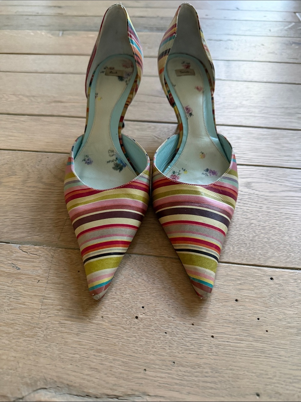 Paul Smith Striped Pointed-Toe Women's Pumps in Signature Multicolor Swirl